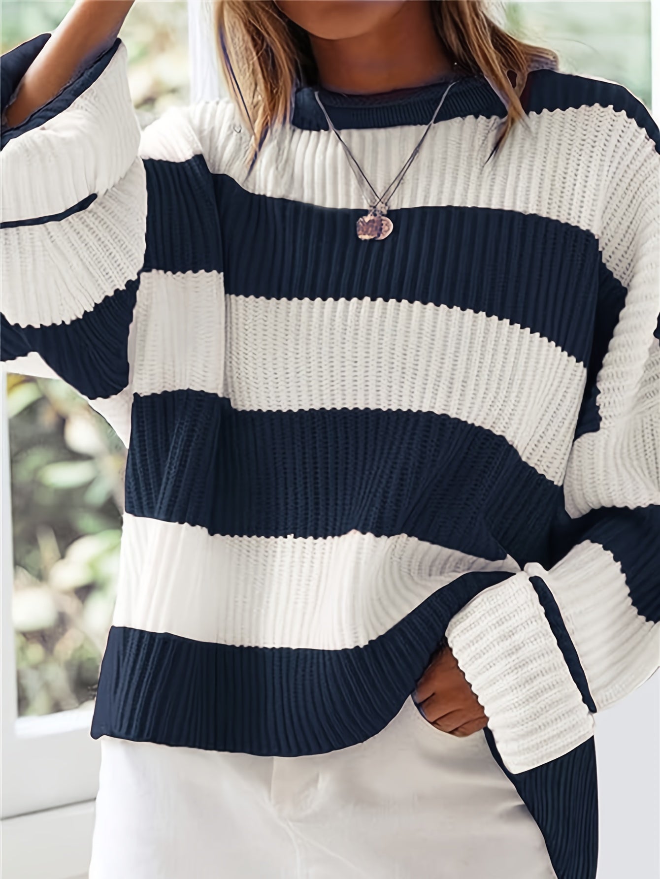 Elina Falk® | Striped Crewneck Sweater