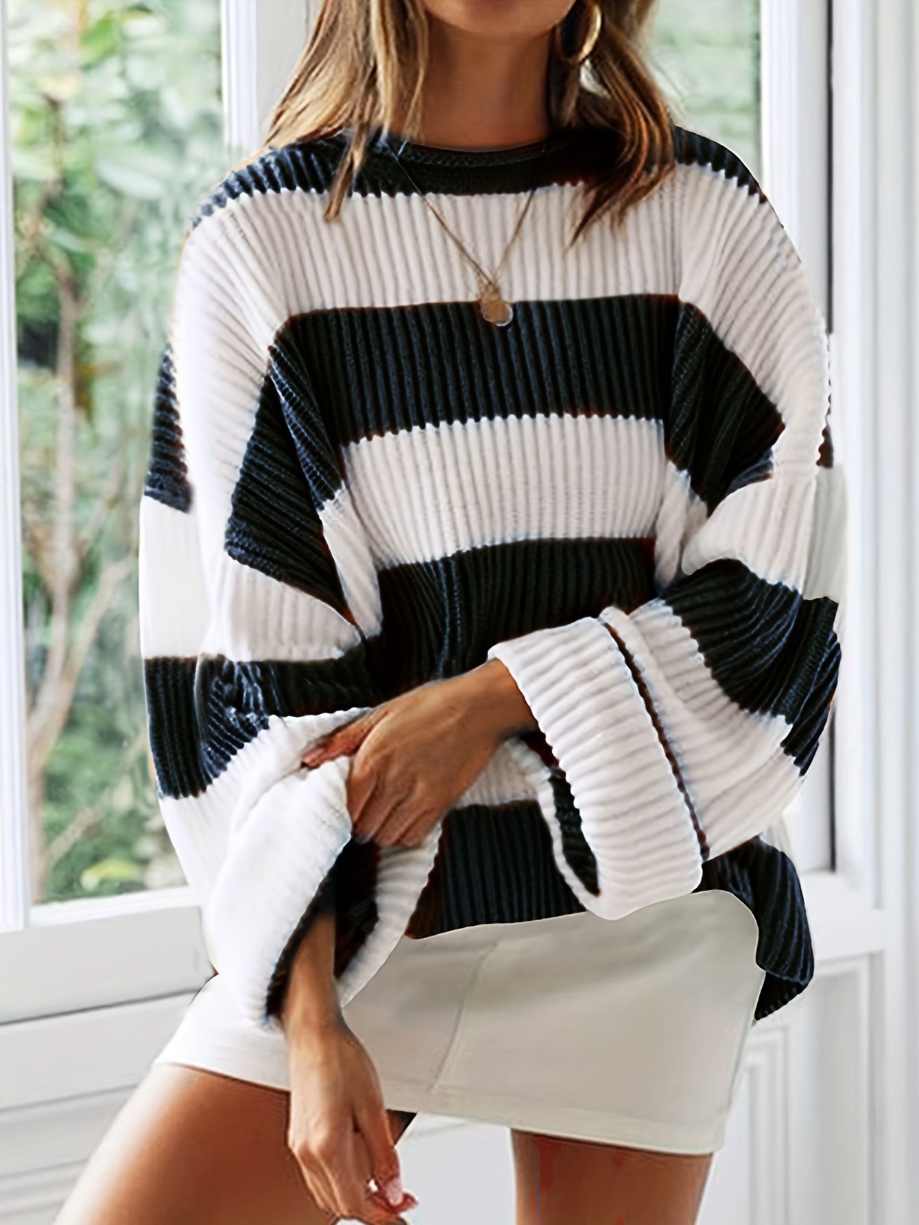 Elina Falk® | Striped Crewneck Sweater