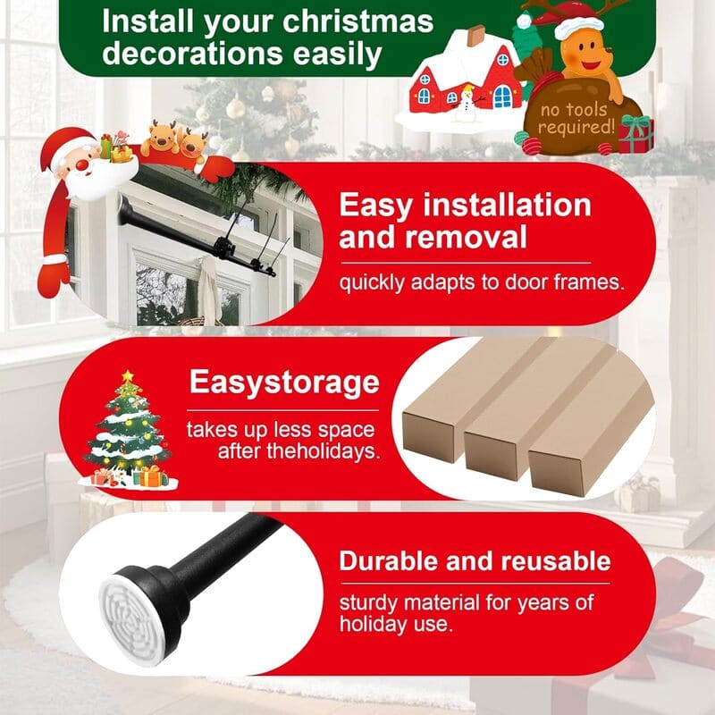 Adjustable Christmas Garland Hanger for Front Door