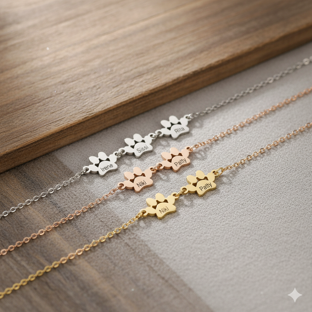Personalized Paw Name Bracelet