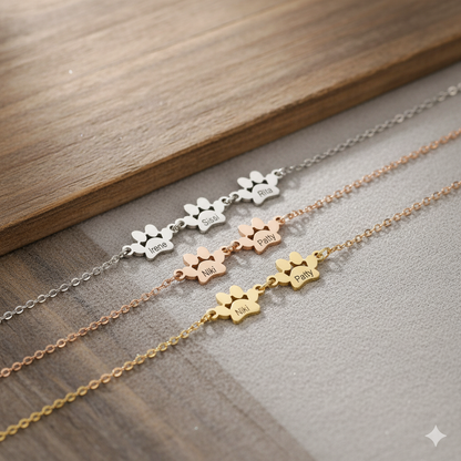 Personalized Paw Name Bracelet