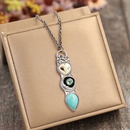 Turquoise Owl Wisdom Bar Necklace