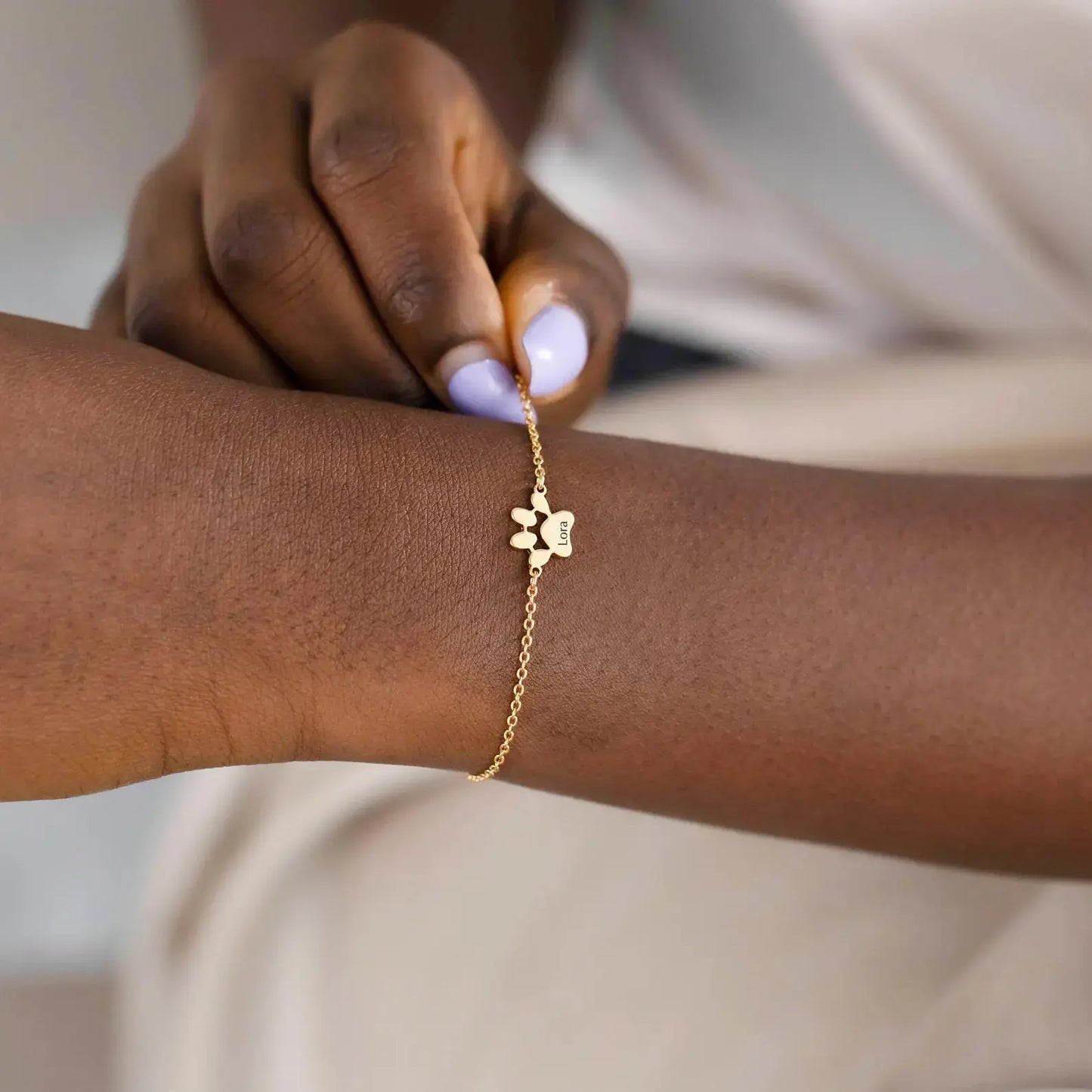 Personalized Paw Name Bracelet