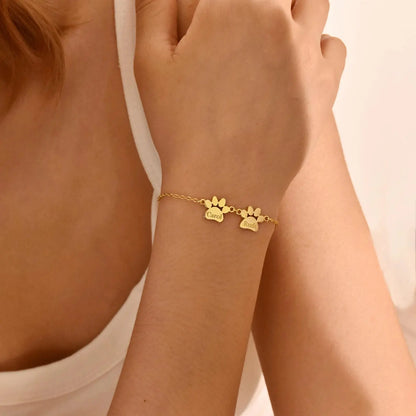 Personalized Paw Name Bracelet